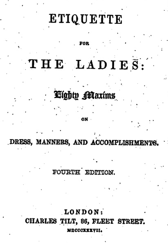 Front cover of Etiquette for the Ladies.