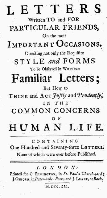 Front cover of Familiar Letters on Important Occasions.