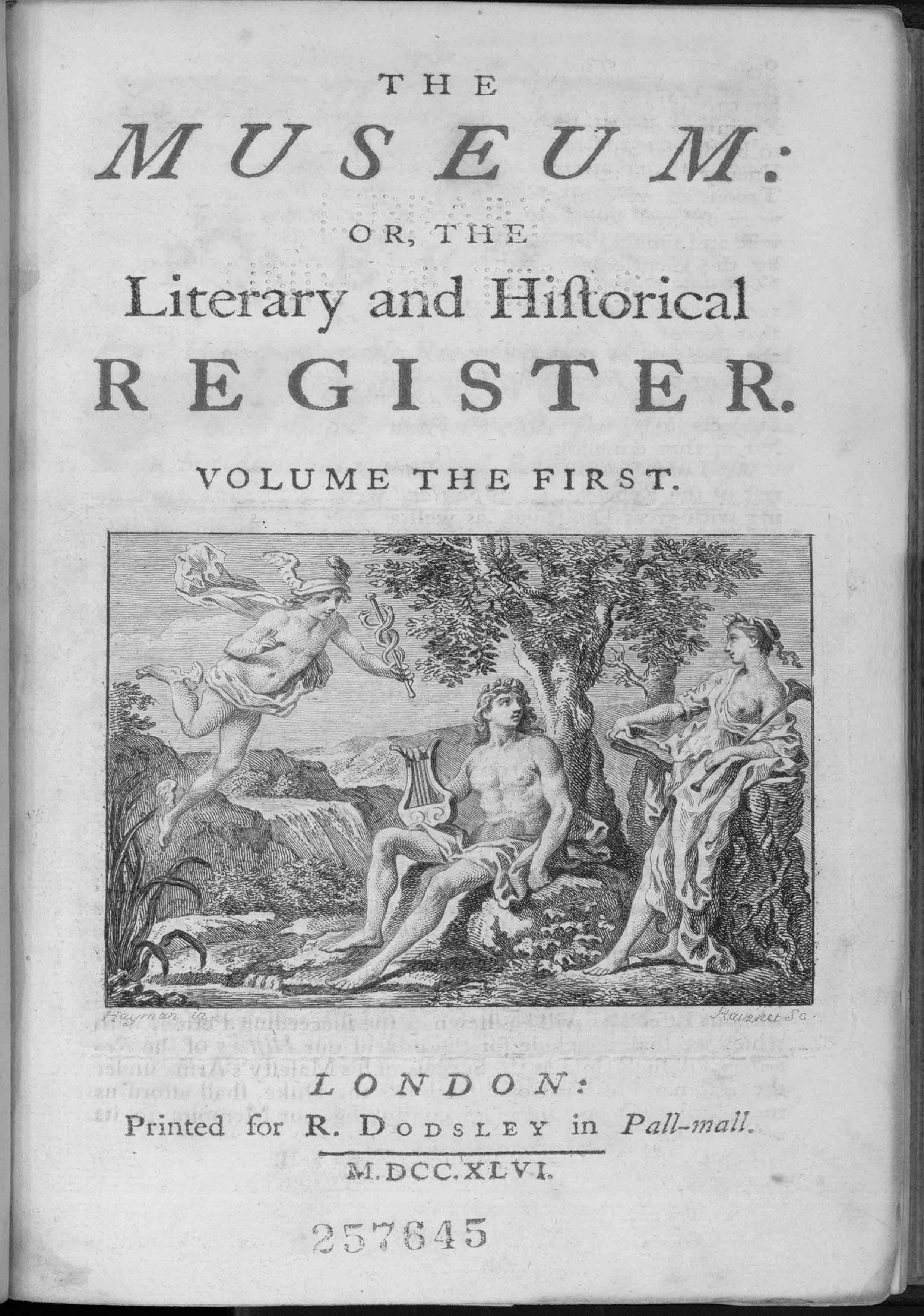 Title page of volume I of The Museum