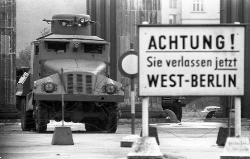 The boundaries of East and West Berlin in 1961, shortly before the building of the Berlin Wall.