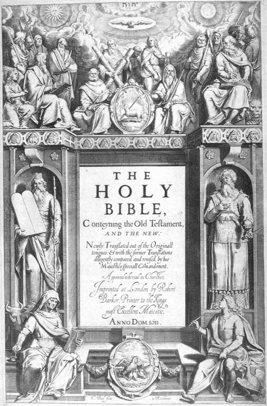 Title page of first edition King James' Bible. 