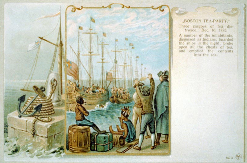 Boston tea-party. Three cargoes of tea destroyed. Dec. 16, 1773.
