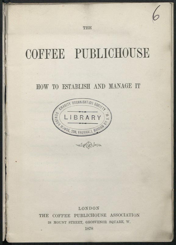 Title page from The Coffee House: how to establish and manage it.