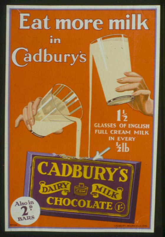 "Eat More Milk in Cadbury's" trade card.