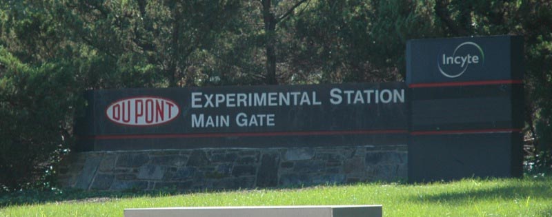 Main Entrance of the DuPont Experimental Station in Wilmington, Delaware.