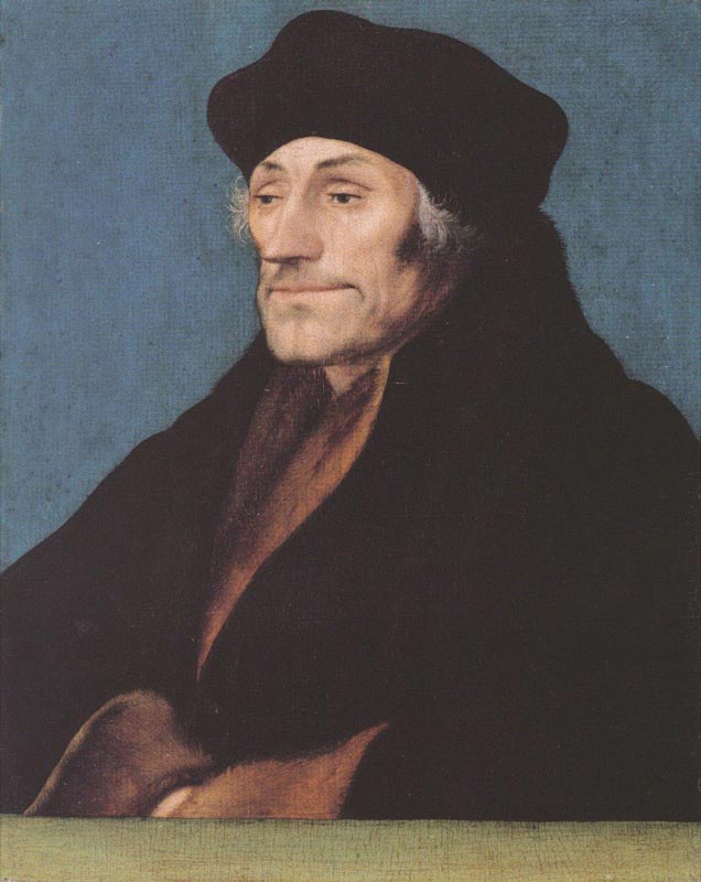Portrait of Erasmus of Rotterdam by Hans Holbein the Younger.