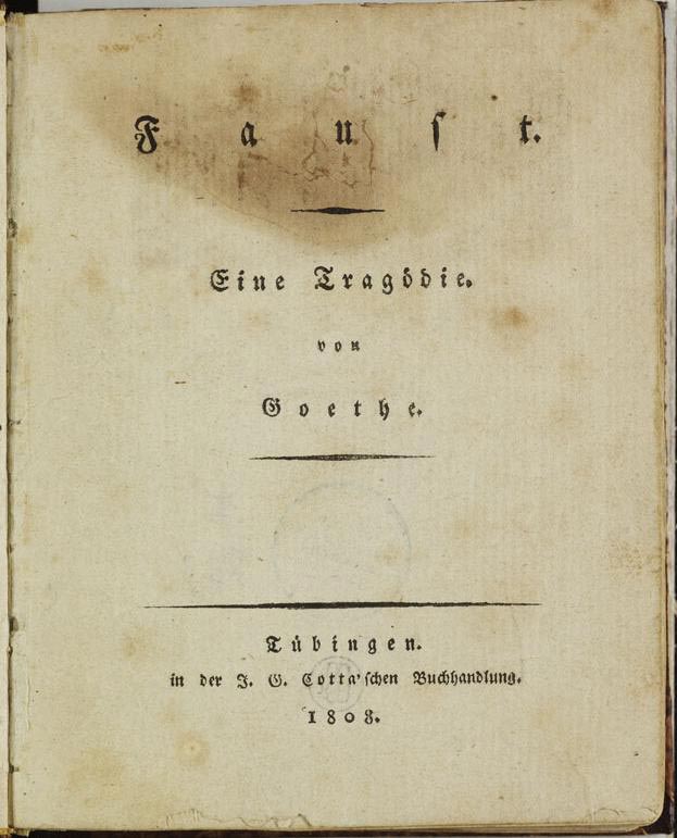 Title page of Goethe's first edition Faust.