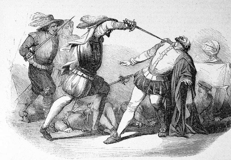 Assassination of Francisco Pizarro. From Historia de la conquista del Perú. William Prescott.