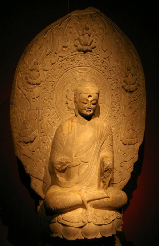 Stone statue of Sakyamuni Gautama Buddha from the Shanghai Museum. 