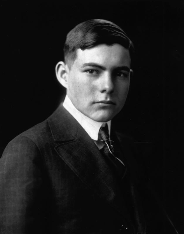Portrait of Ernest Hemingway as a young man.