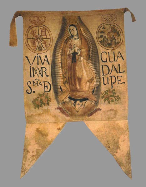 Flag of the Virgin of Guadalupe carried by Miguel Hidalgo during the start of Mexico's War of Independence in 1810.