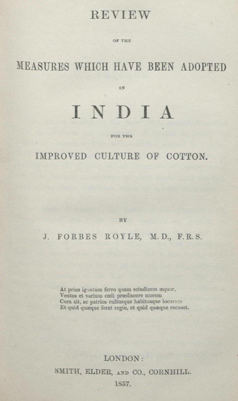 Publication on Indian cotton trade.