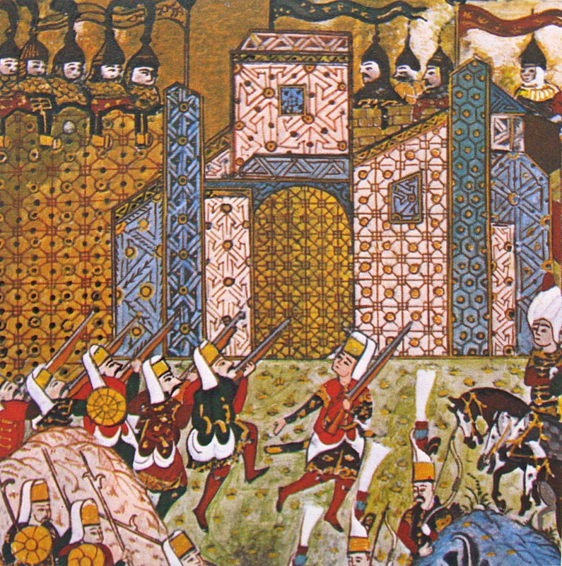 Ottoman Janissaries in 1522. Painting by Fethullah Çelebi Arifi. 