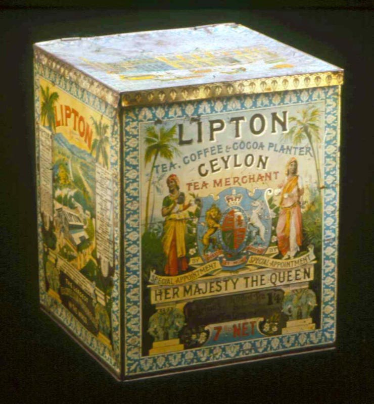 Lipton tin depicting one of their plantations in Ceylon.