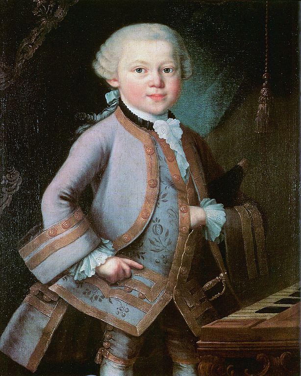 The Boy Mozart. Anonymous portrait painted in 1763 on commission from Leopold Mozart.