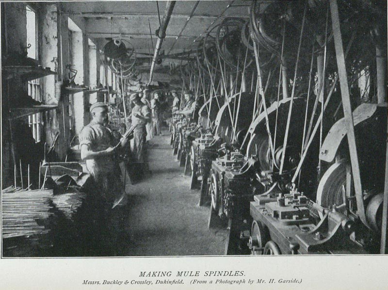 Making Mule Spindles. From Cotton Spinning, the Story of the Spindle by John Mortimer.
