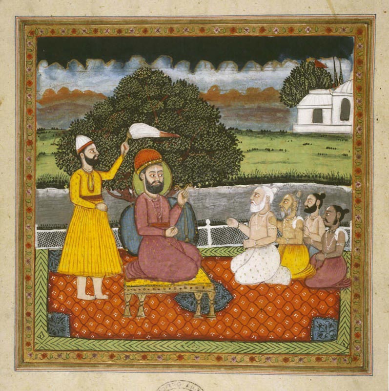 Guru Nanak with Hindu holy men.