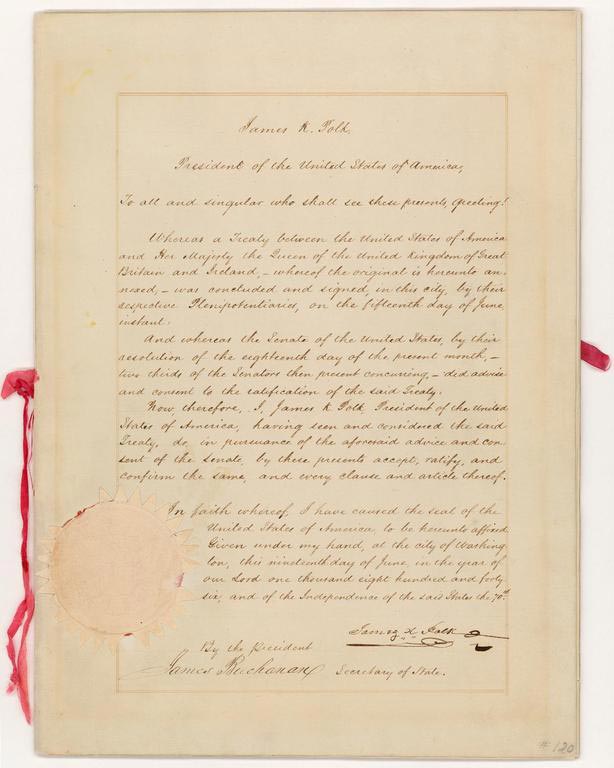 Original copy of the Treaty as kept by the US National Archives.