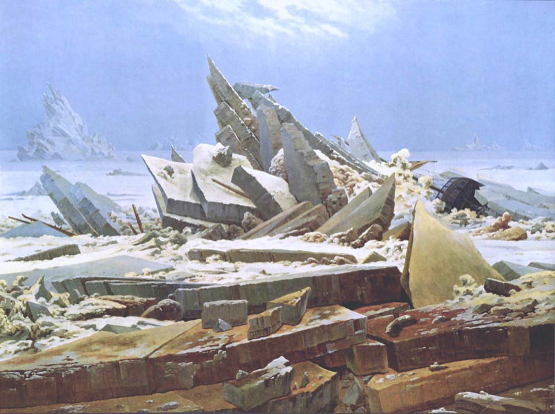 The Sea of Ice by Caspar David Friedrich. Inspired by Parry's accounts of his expedition.