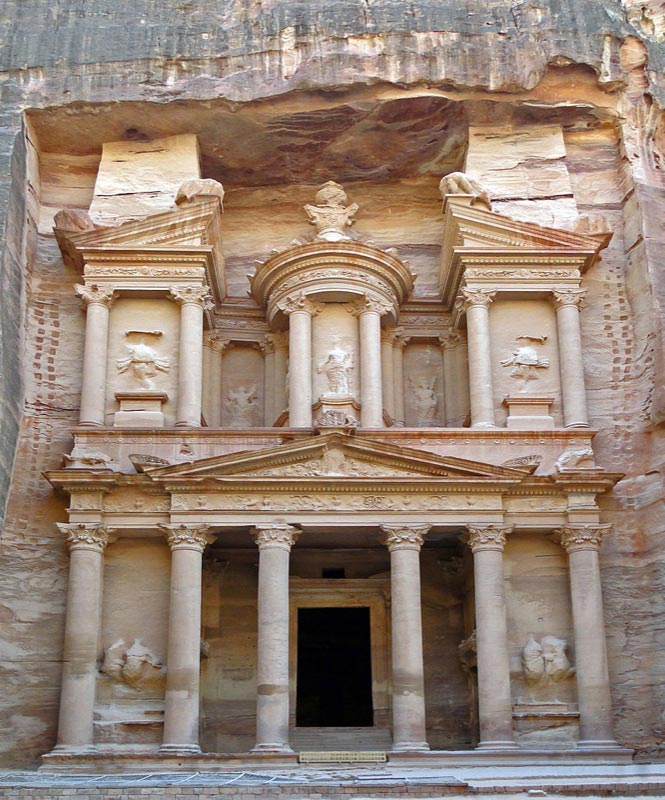 Facade of Al Khazneh, Petra, Jordan.