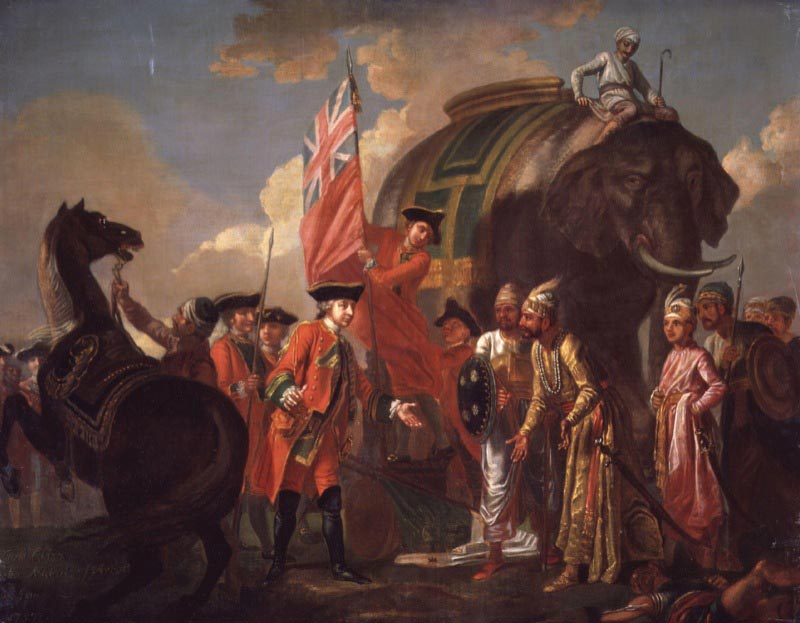 Robert Clive and Mir Jafar after the Battle of Plassey, 1757, by Francis Hayman.