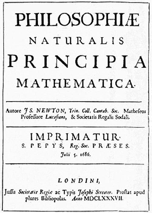 Title page of Isaac Newton's Principia.