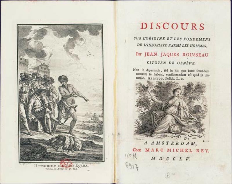 Title page of an edition of Rousseau's Discourse on Inequality.