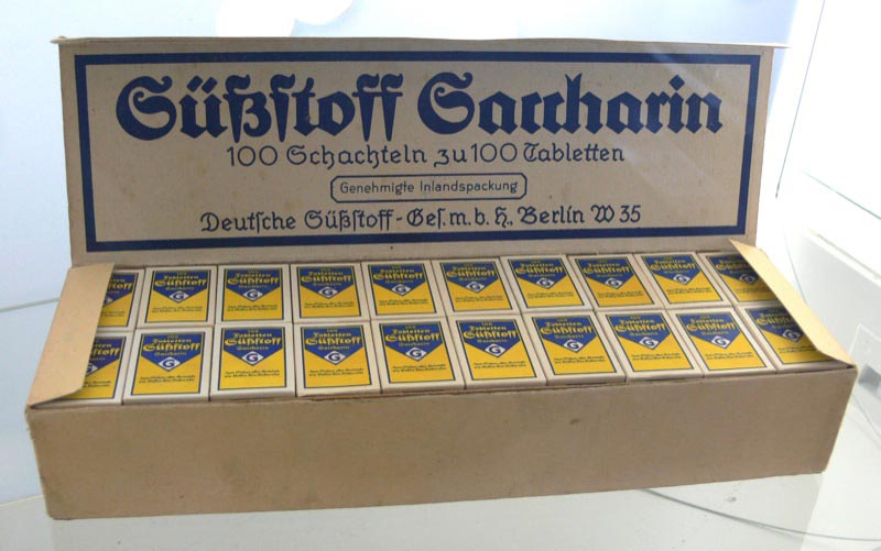 Saccharin sweetener. From the Sugar Museum in Berlin.
