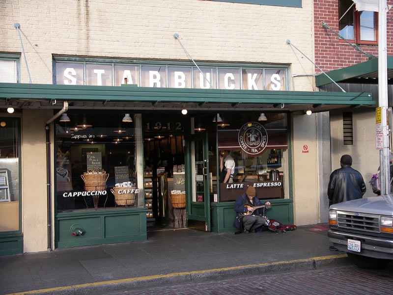 Starbuck's first coffee shop in Pike Place Market, Seattle. 