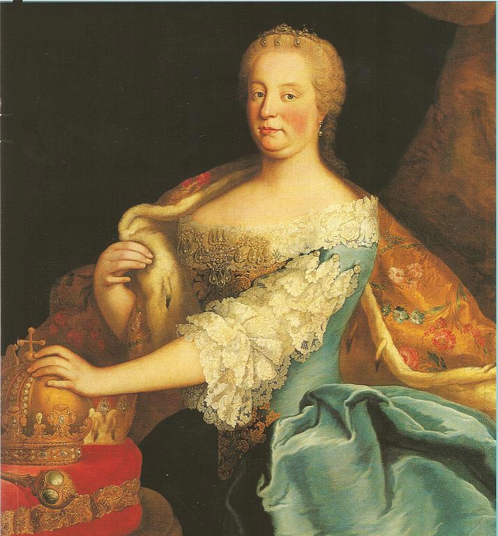 Maria Theresa, Holy Roman Empress as Queen of Hungary, holding the Holy Crown of Hungary.