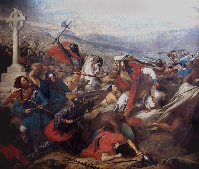 Charles Martel in the Battle of Tours. Painting by Charles de Steuben.