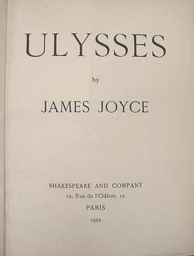 Title page of Ulysses.