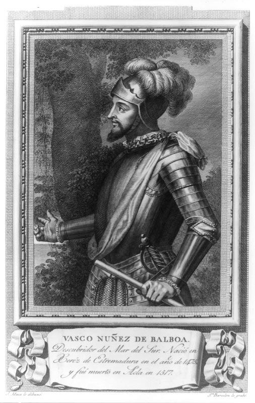 Vasco Núñez de Balboa. From Retratos de los españoles ilustres.
