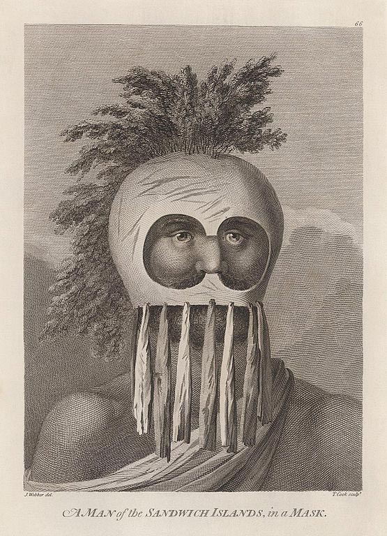 A Man of the Sandwich Islands in a Mask by John Webber. 