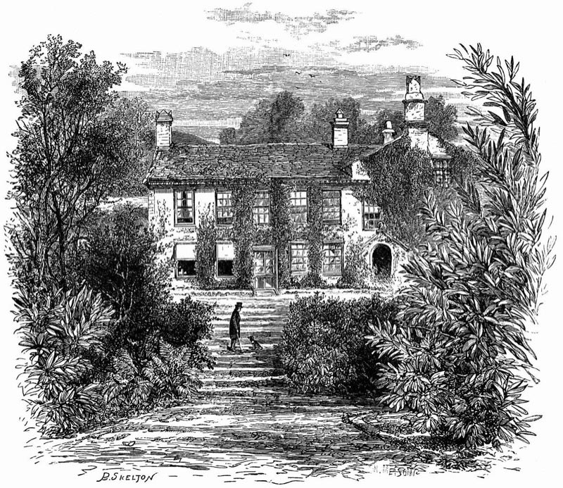 William Wordsworth's country home, Rydal Mount. Illustration by B. S. Kelton.