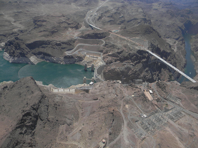 Hoover Dam Aerial View from Nevada side.