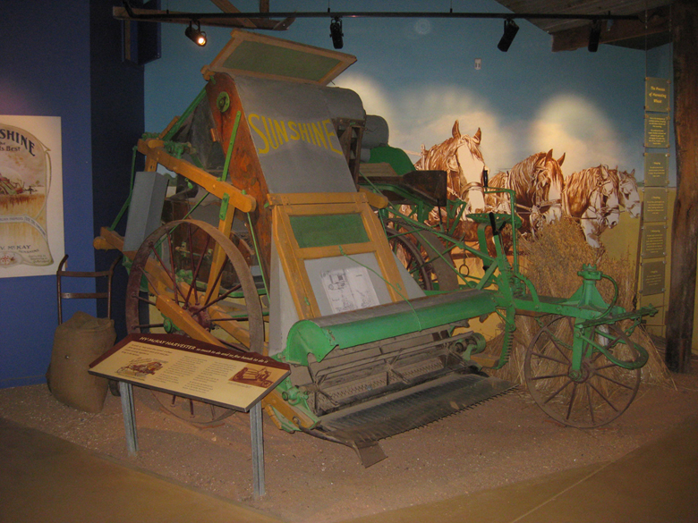 Exemplar of Mackay's Sunshine Harvester at the Campaspe Run Rural Discovery Centre, Elmore, Victoria, Australia.