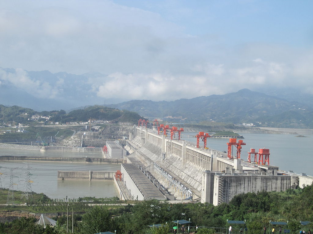 The Three Gorges Dam on the Yangtze River, China.