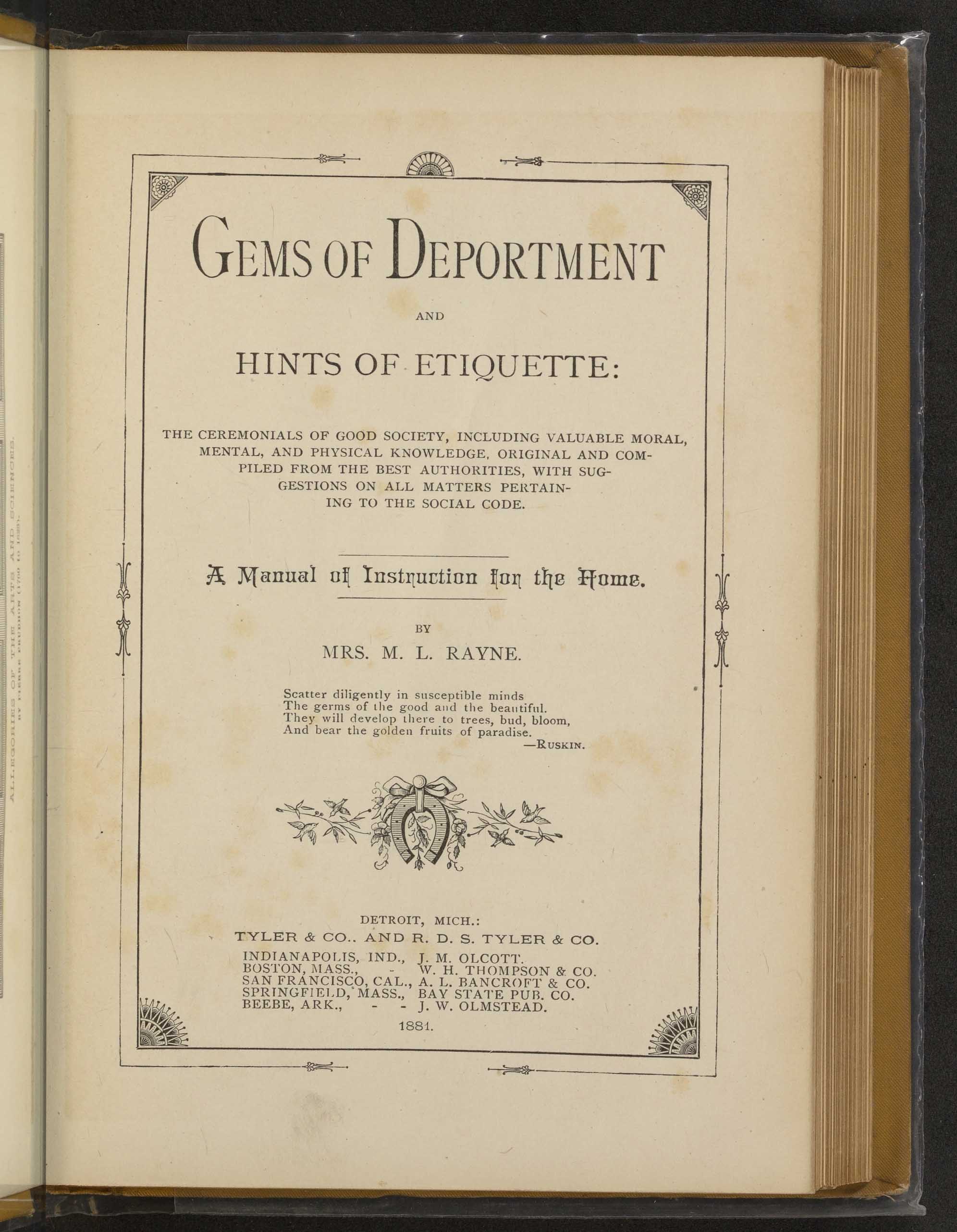 Gems of Deportment and Hints of Etiquette