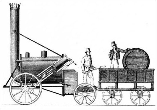 Drawing of Stephenson's Rocket