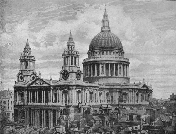 St Paul's from the south west in 1896.