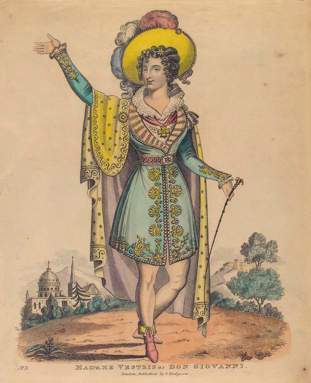 Etching of Lucia Elisabeth Vestris as Don Giovanni