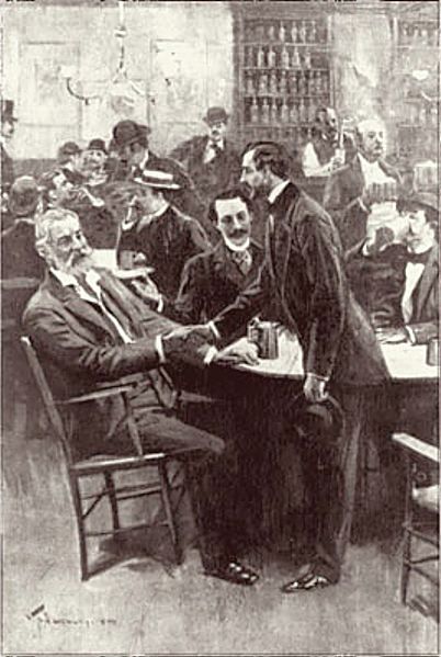 Pfaff's Cellar Bar, New York City, with Walt Whitman, seated