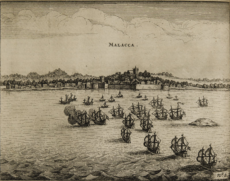 Naval battle off Malacca.