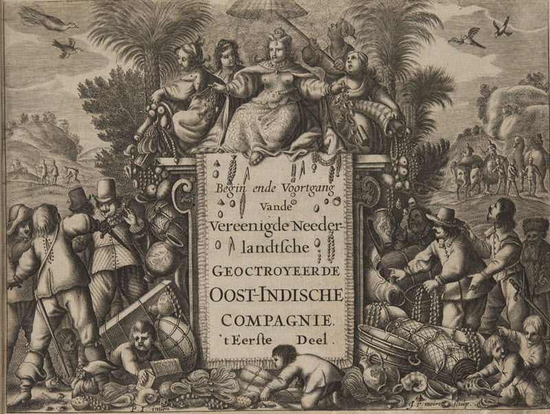 Frontispiece from a history of the VOC.