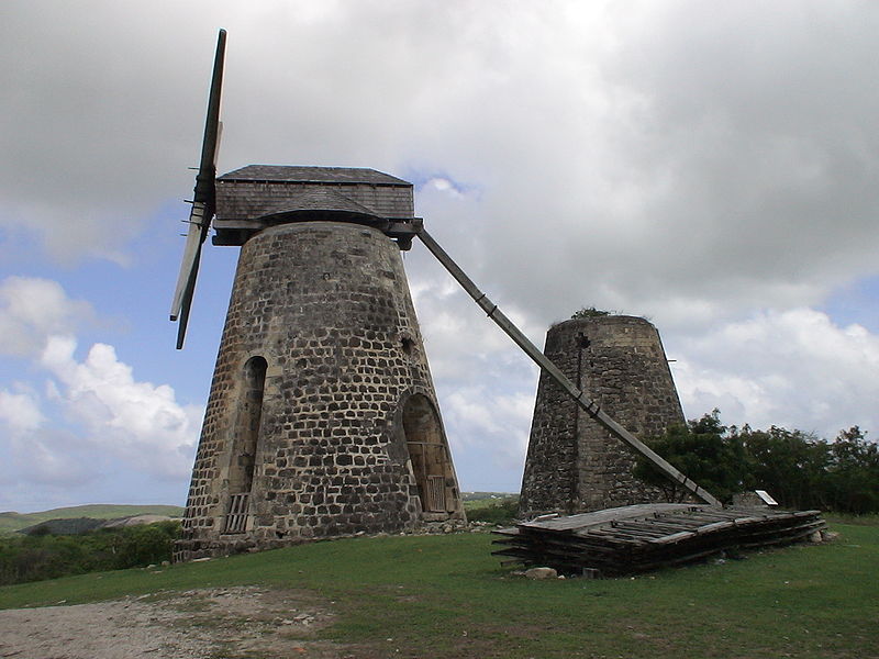 An image of restored windmills at Betty's Hope.