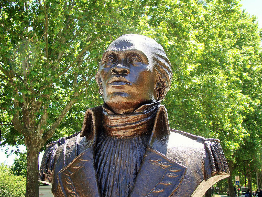 A modern bust of Toussaint L'Ouverture.