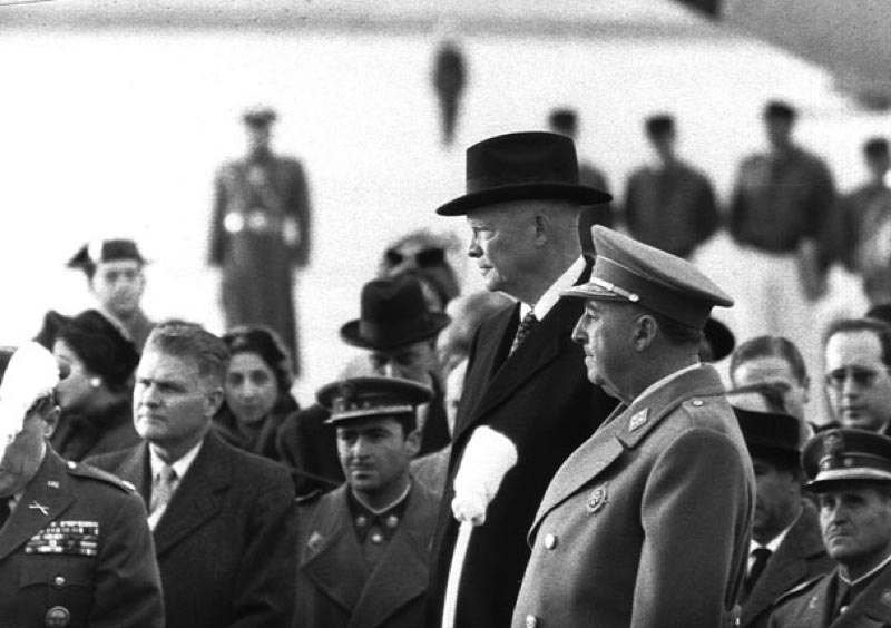 Francisco Franco and Dwight D. Eisenhower in Madrid in 1959.