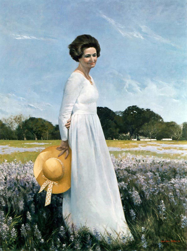 Portrait of Mrs Lyndon B. Johnson by Aaron Shikler.