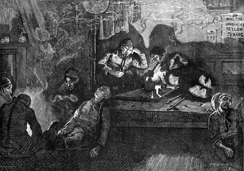 Opium smoking in East End London.